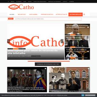 InfoCatho.fr Une revue de presse du monde catholique franÃ§ais, francophone et universel.