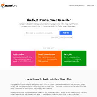 Nameboy - The Best Domain Name Generator (Get Instant Ideas)