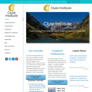 Clute Institute | Academic Journals | International Conferences