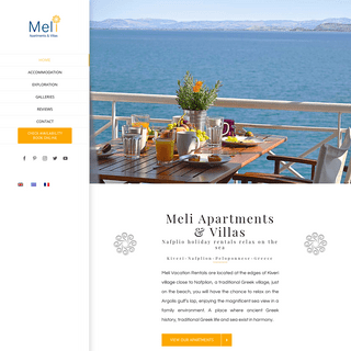 Nafplio Holiday Rentals -Meli Waterfront Apartments in Kiveri village