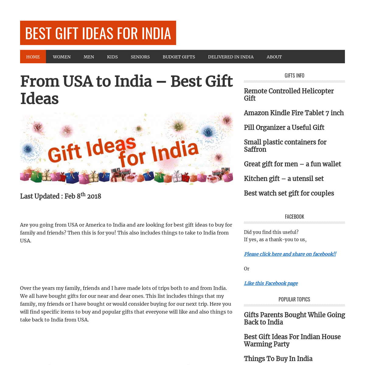 From USA to India - Best Gift Ideas - Best Gift Ideas for India