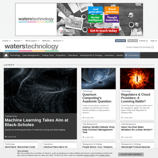 WatersTechnology - global financial technology news and analysis