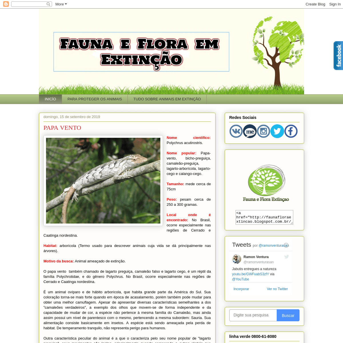 A complete backup of faunafloraextincao.blogspot.com