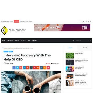 Interview- Recovery With The Help Of CBD - Calm Collectiv
