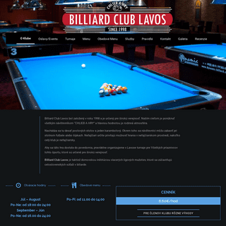 Biliardový klub LAVOS – Najvačší Biliardový klub na Slovensku