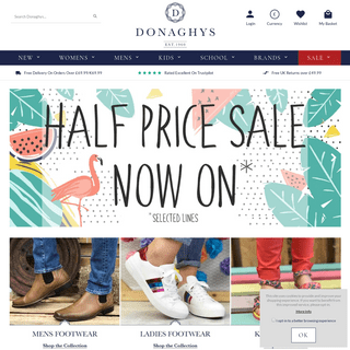 Branded Shoes & Footwear - Mens Womens & Kids Shoes - DONAGHYS.CO.UK