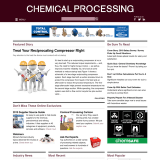 Operating Plants In The Chemical Industry | Chemical Processing