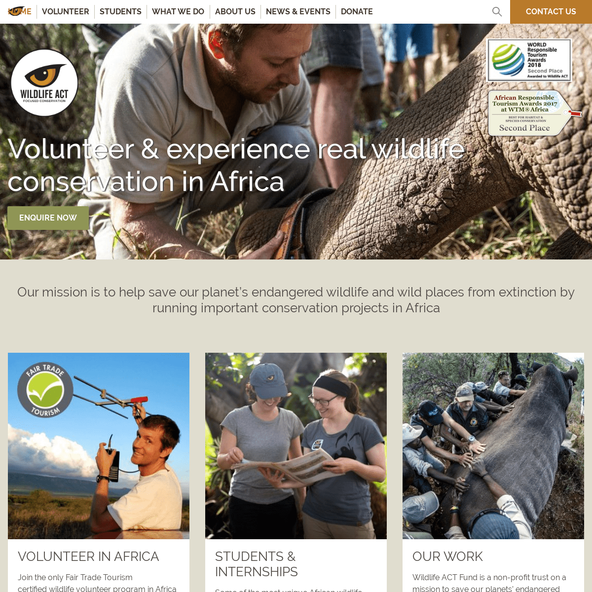 Wildlife Conservation Volunteering in Africa | Wildlife ACT