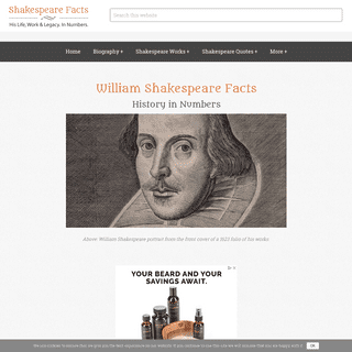 William Shakespeare Facts • History In Numbers