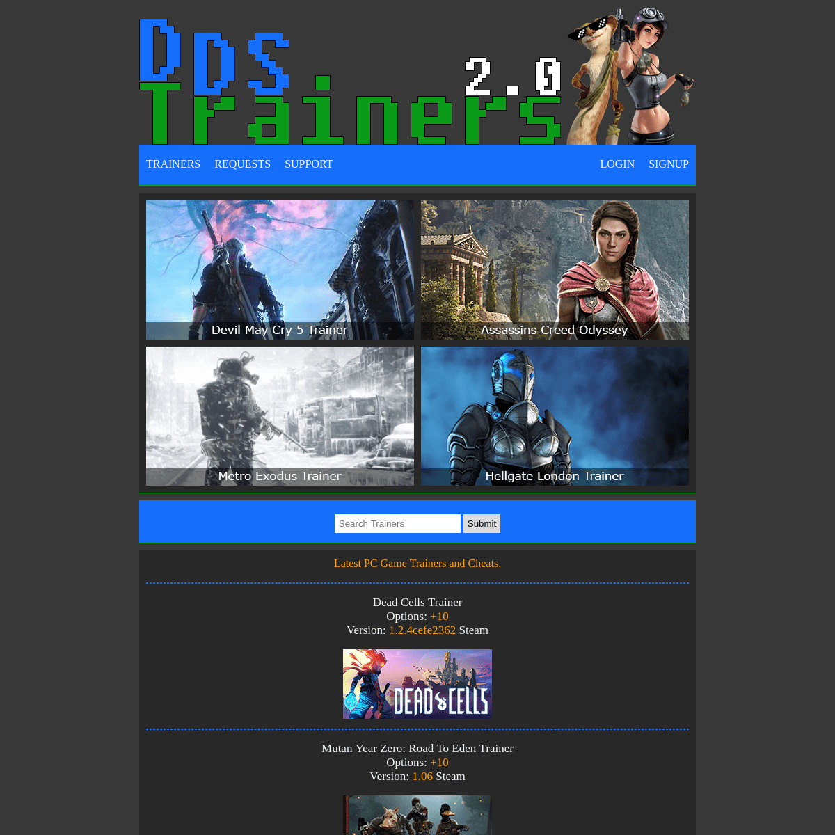 DDSTrainers - Cheats, Codes, Trainers. The best PC Game Trainers on the NET! - DDSTrainers