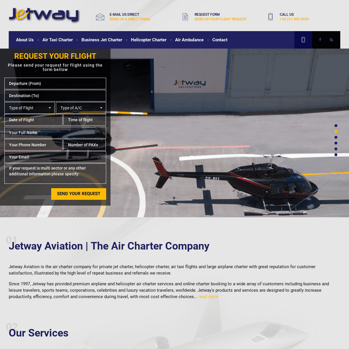 Jetway Aviation | Charter Flights, Airtaxi Flights, Helicopters, Air ambulance