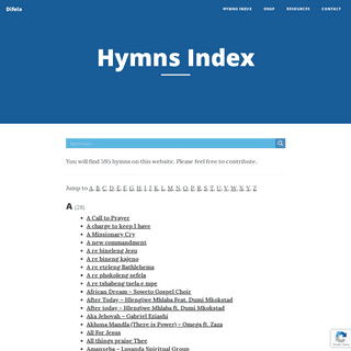 Hymns Index - Difela