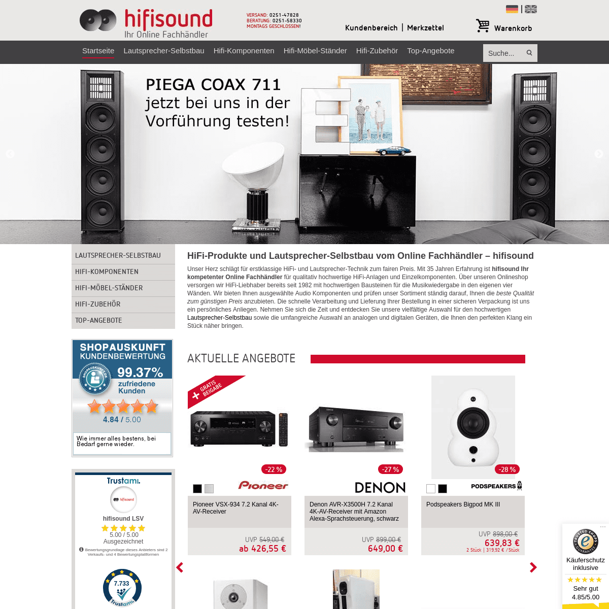 hifisound.de | Lautsprecher & hifi Komponenten 