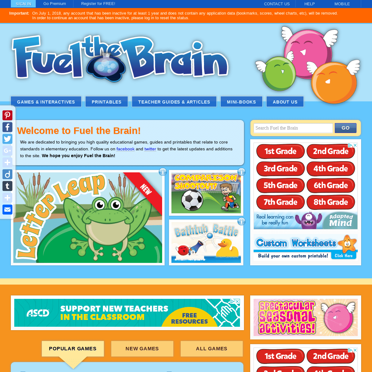Fuel the Brain | Educational Games & Resources