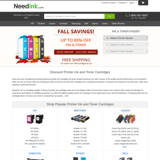 Discount Printer Ink and Toner Cartridges | Needink.com