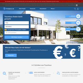Fertighaus.de - bester Überblick für Preise, Häuser & Anbieter