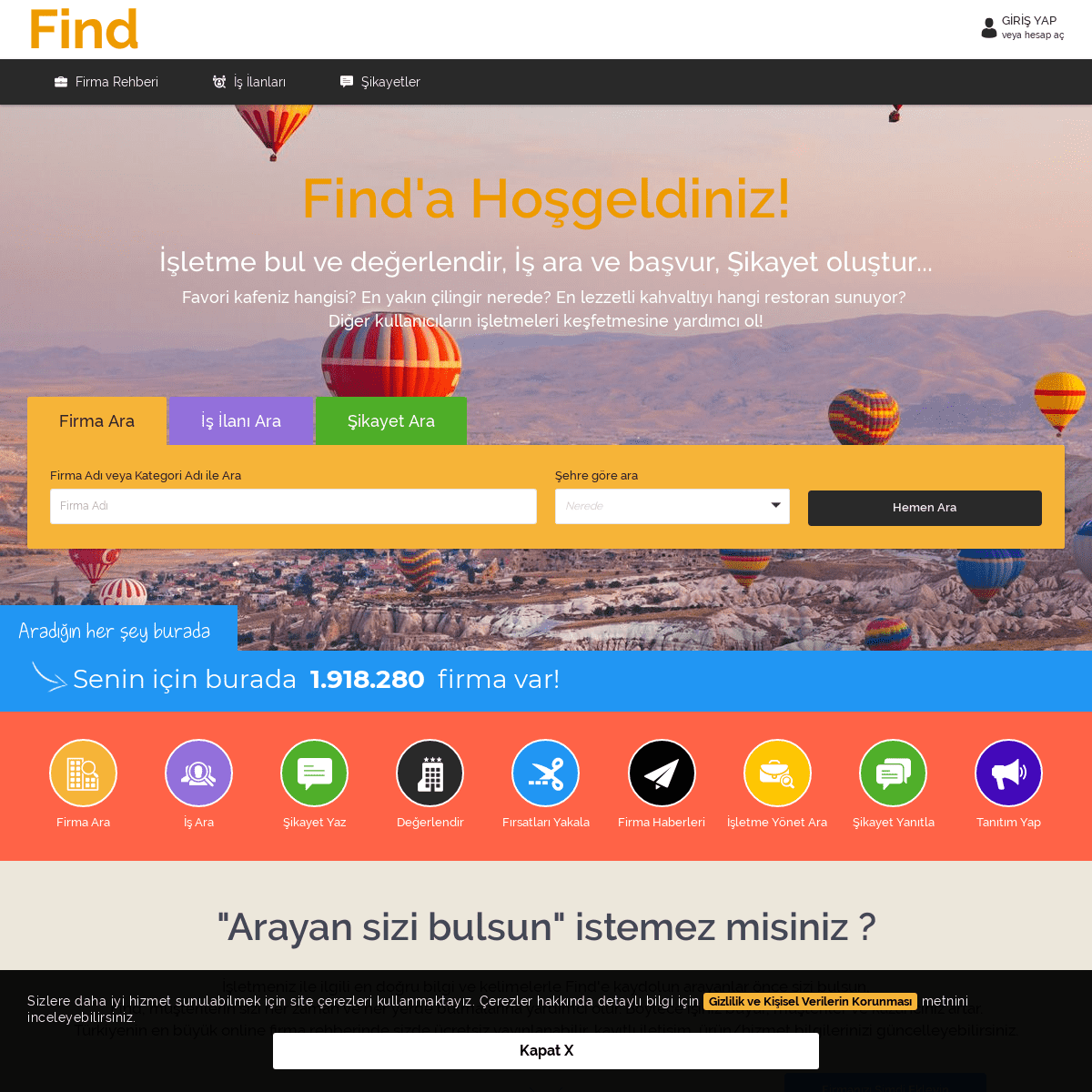 Türkiye Firma Rehberi Find® > Kariyer > İlan > Şikayet > Fırsat