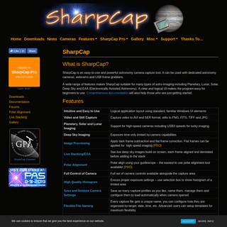 SharpCap – Lunar, Planetary, Solar and Deep Sky Imaging. EAA and Live Stacking.