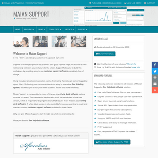 Free PHP Support Ticketing/Customer Support System: Maian Support