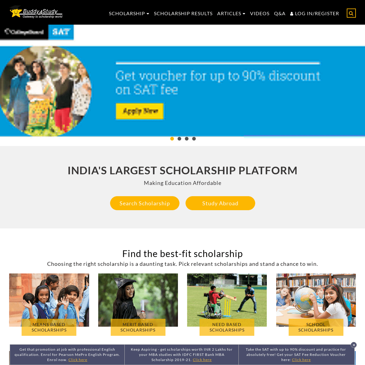 Scholarship portal for Indian students | Find scholarships info online