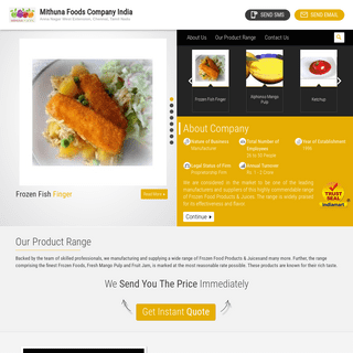 Frozen Foods and Fresh Mango Pulp Manufacturer | Mithuna Foods Company India, Chennai