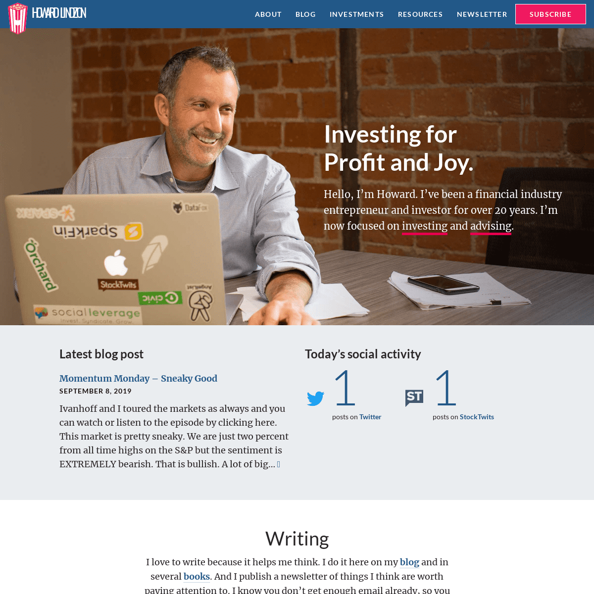 Howard Lindzon - Investor, Entrepreneur - Investing for Profit and Joy