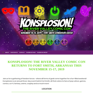 Konsplosion! The River Valley Comic Con Returns to Fort Smith, Arkansas This November 15-17, 2019 - Konsplosion! A One of a Kind
