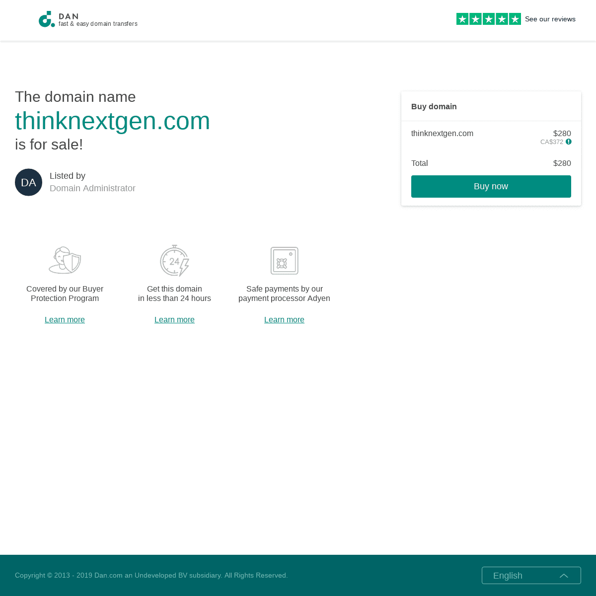 The domain name thinknextgen.com is for sale - DAN.COM