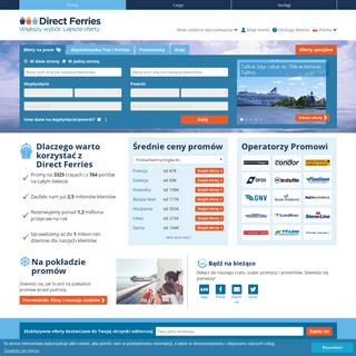 Direct Ferries - Bilety na promy, porównaj ceny i  rozkłądy przepraw do Anglii, Francji, Szwecji i więcej