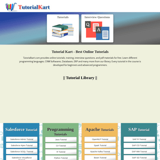 Tutorial Kart - Best Online Learning Site for Free Tutorials, Online Training, Courses, Materials and Interview Questions - SAP 