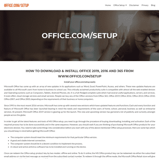 Office.com/setup - Install Office 2019, 2016 or 365 | www.office.com/setup