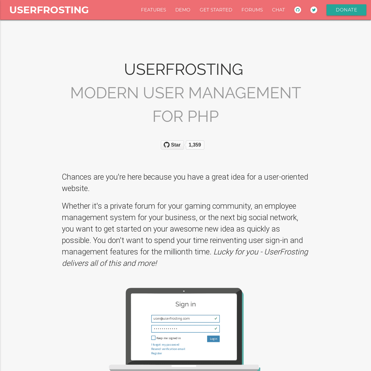 UserFrosting | Modern user management framework for PHP