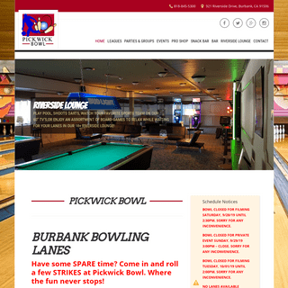 Burbank Bowling Alley | Los Angeles - Pickwick Bowl