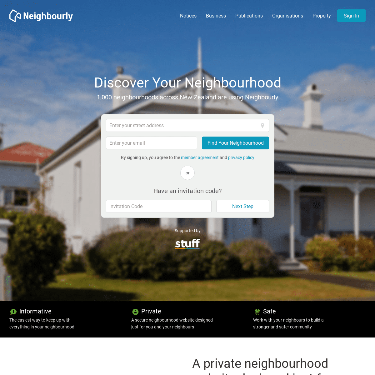 Neighbourly - The private and free neighbourhood website for New Zealand