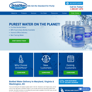Bottled Water Delivery in MD, DC & VA | Purified Water | DrinkMore Water