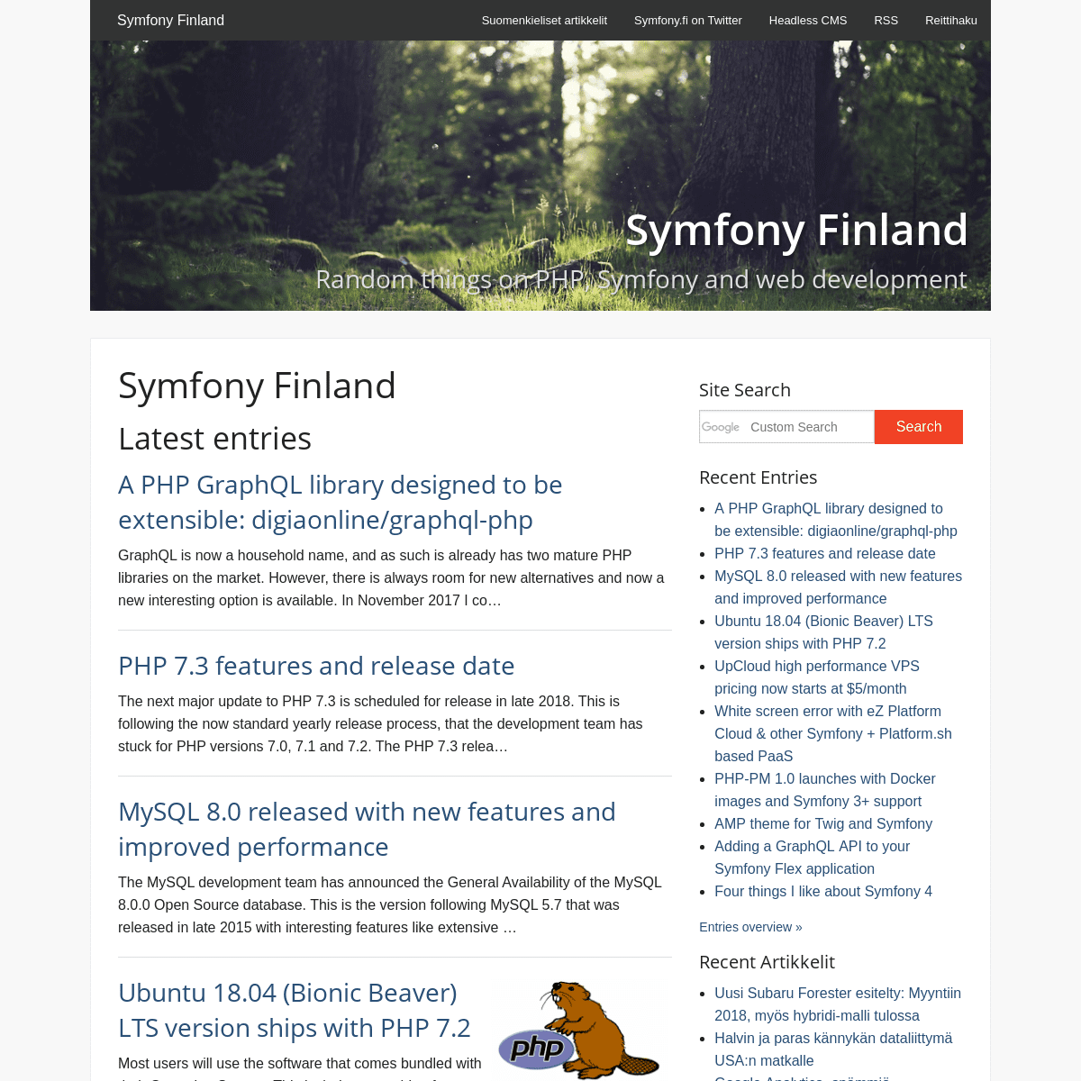 A complete backup of symfony.fi