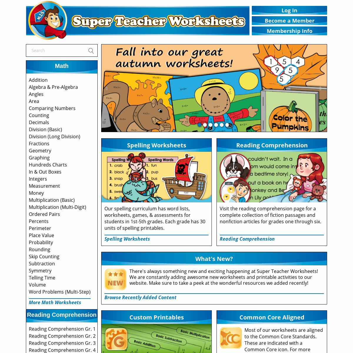 Super Teacher Worksheets - Thousands of Printable Activities