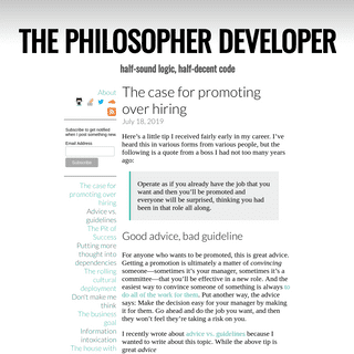 The Philosopher Developer