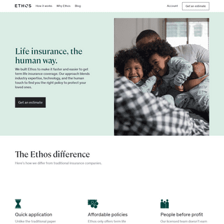 Ethos Life - Life Insurance, the human way.