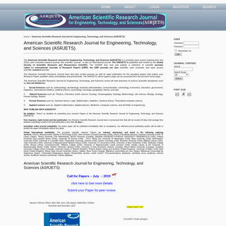 American Scientific Research Journal for Engineering, Technology, and Sciences (ASRJETS)