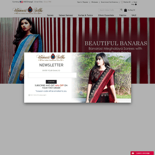 Buy Handloom Sarees, Salwar Kameez, Kurtas, Fabrics Online| Unnati Silks