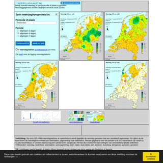 Neerslagkaart van Nederland- neerslag per postcode of plaats