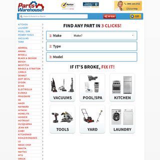 Find Any Repair Part In 3 Clicks at PartsWarehouse.com