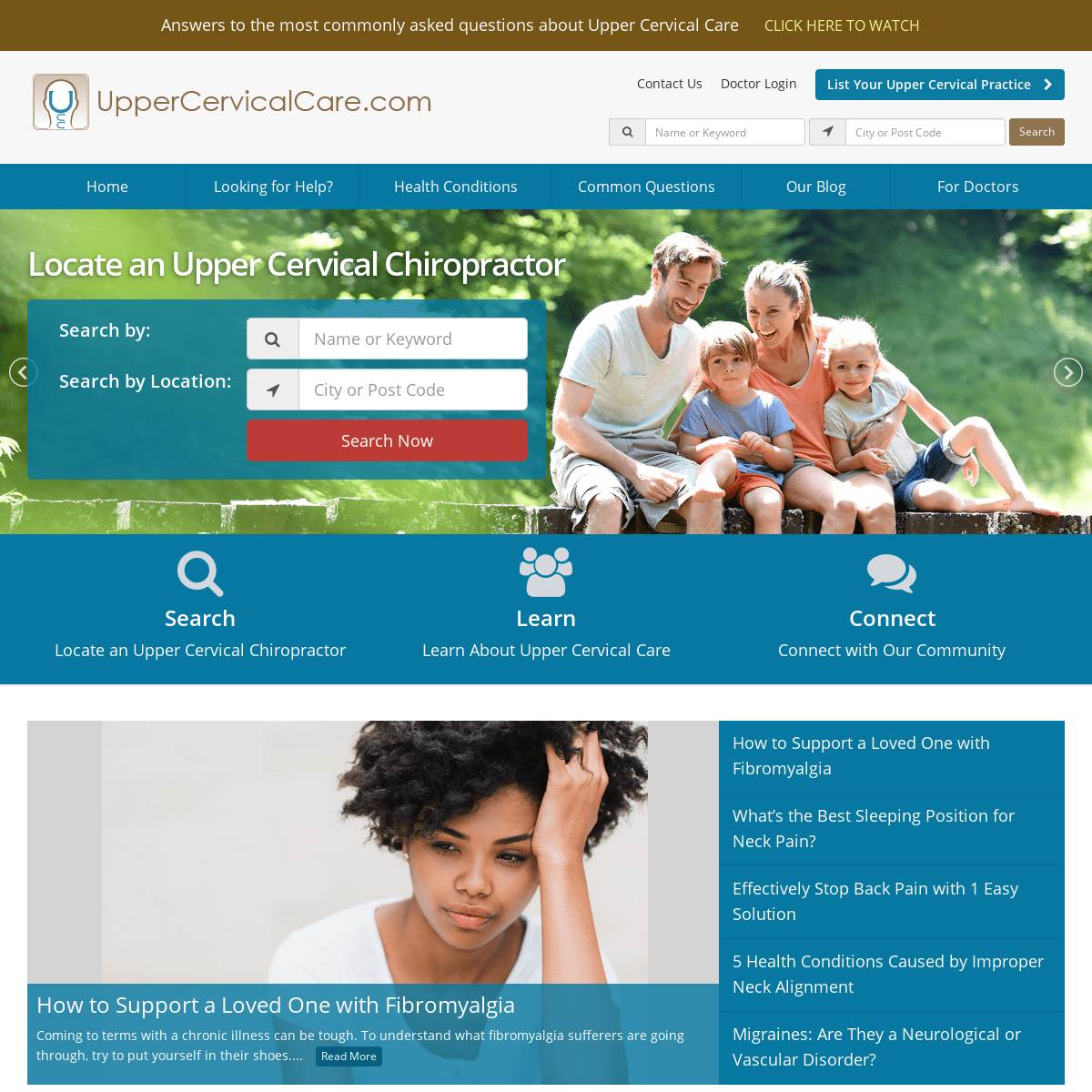 Comprehensive online directory of Upper Cervical Chiropractors