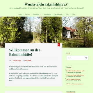 Wanderverein Bakuninhütte e.V. – Freies Land und freie Hütte / Freier Geist und freies Wort / Freie Menschen, freie Sitte / Zieh