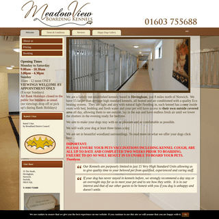 Meadow View Quality Boarding Kennels, Hevingham, North Norfolk.