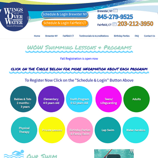 Swimming Lessons Brewster NY | Swimming School Fairfield Ct | Wings Over Water