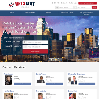 Veterans And Patriots In Business Directory - Find Veterans And Patriots In Businesses - VetsList