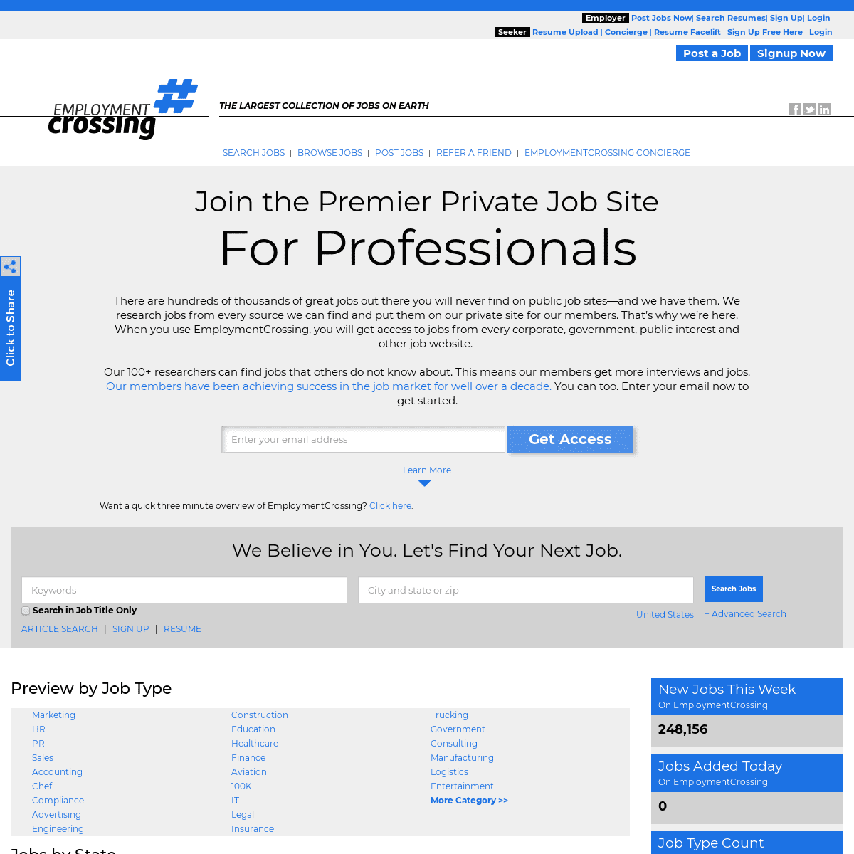 Job Search | Largest Collection of Jobs | EmploymentCrossing.com