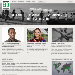 EfD - Initiative | Research to manage the Environment for Development